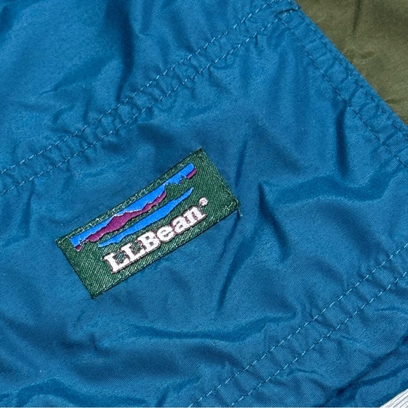 LL Bean Windbreaker Jacket Mens Pullover Aztec Hooded Anorak Vintage 90s Sz XL - Picture 8 of 12